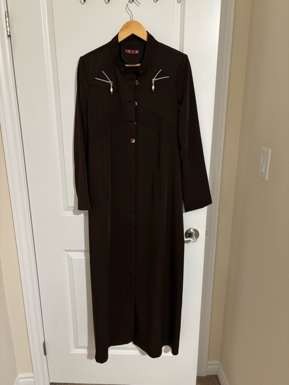 Turkish Long Sleeve Brown Maxi Dress